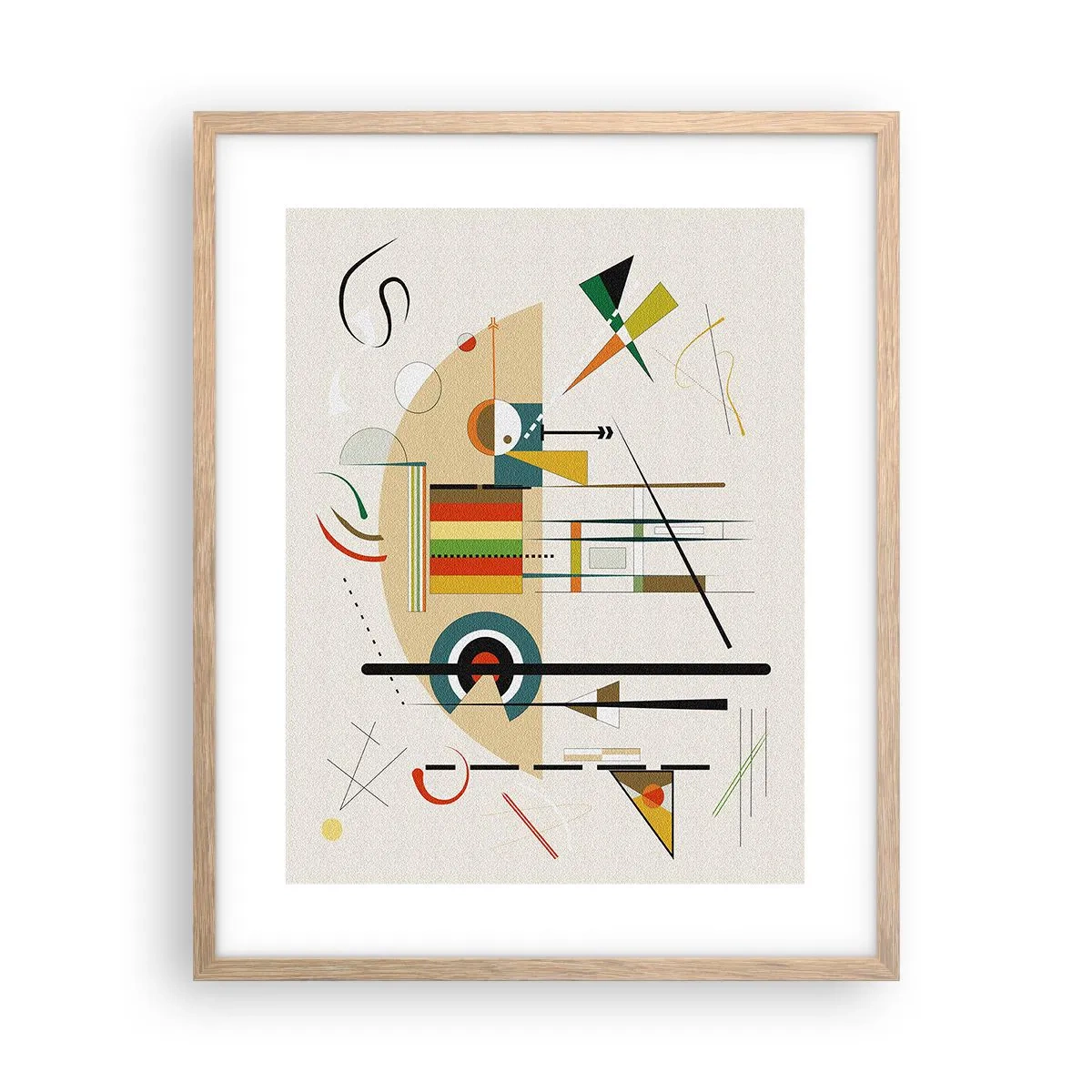 Plakat i ramme af lyst egetræ - Og verden griner - 40x50 cm