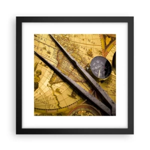 Plakat i sort ramme - Hvor er skattene? - 30x30 cm