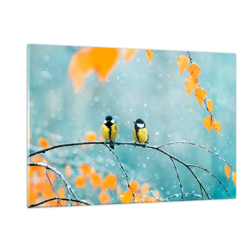 Billede på glas - Sladder om fugle - 120x80 cm