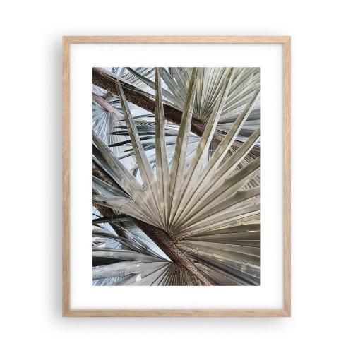 Plakat i ramme af lyst egetræ - Ventilatorer i troperne - 40x50 cm