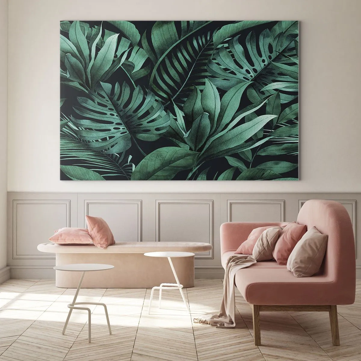Billede på glas - Dyb tropisk grøn - 120x80 cm