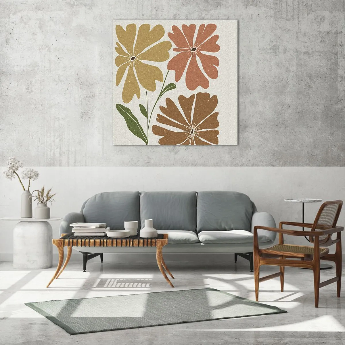 Billede på glas - Natur og geometri - 60x60 cm