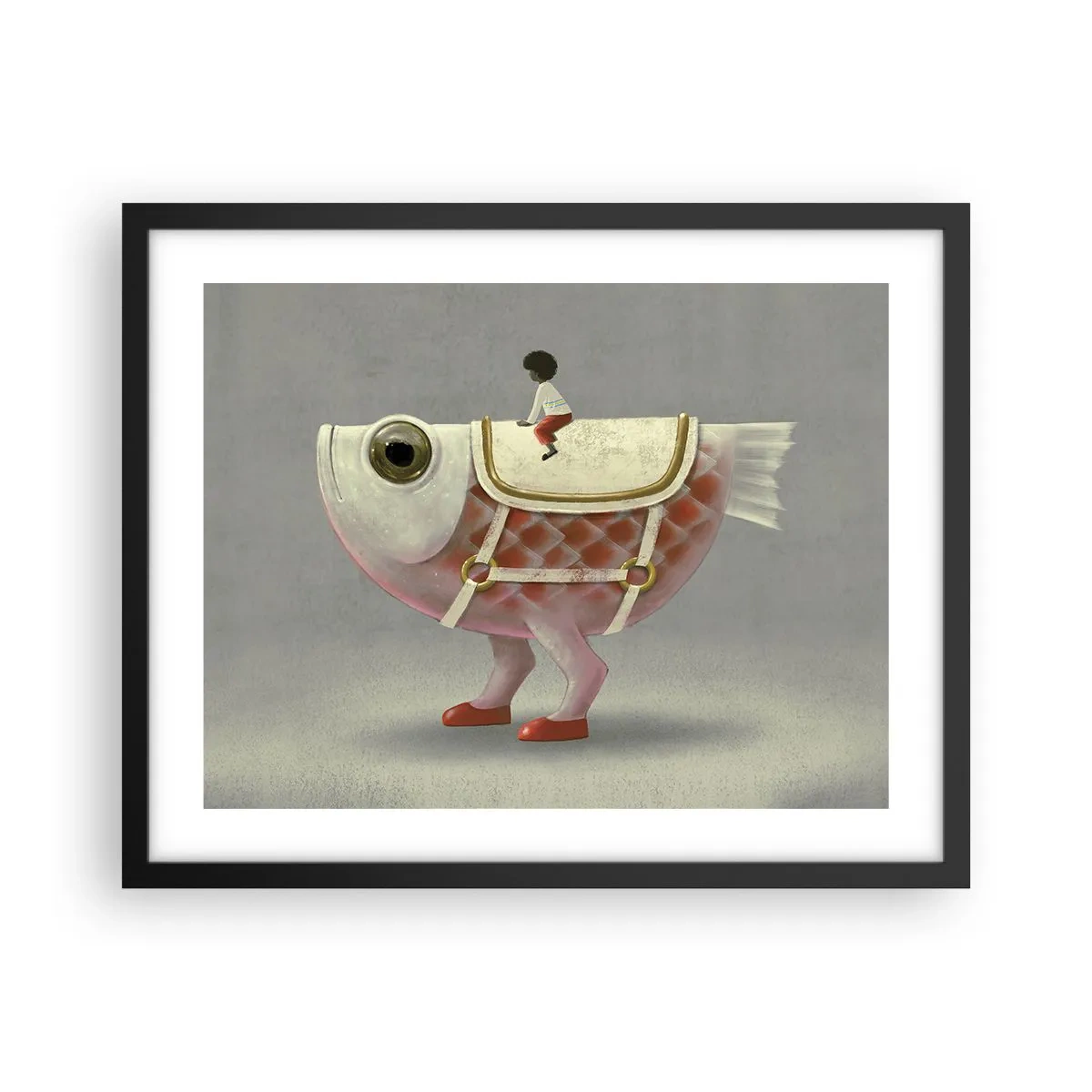 Plakat i sort ramme - Rybonski rytter - 50x40 cm
