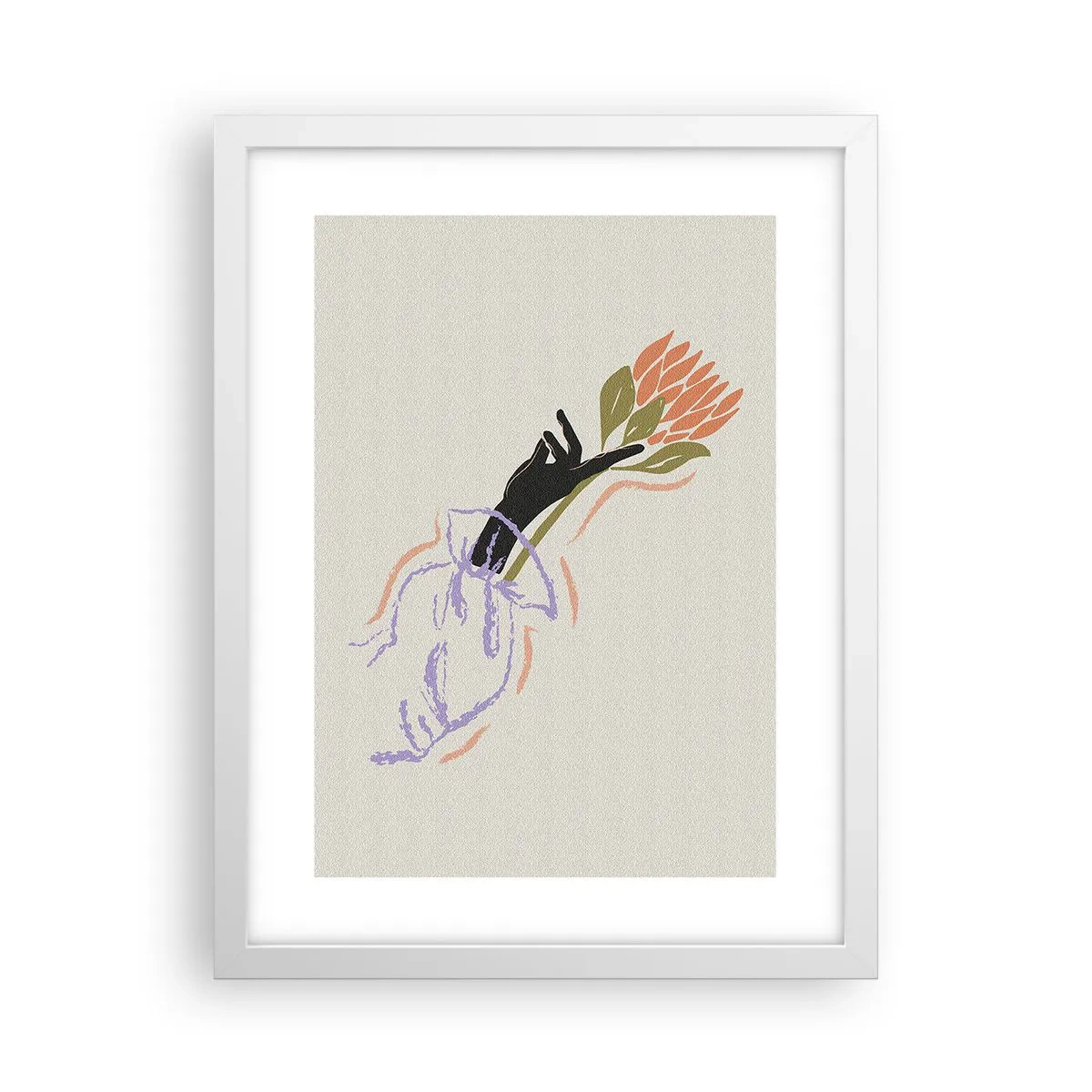 Plakat i hvid ramme - En søsterlig berøring - 30x40 cm
