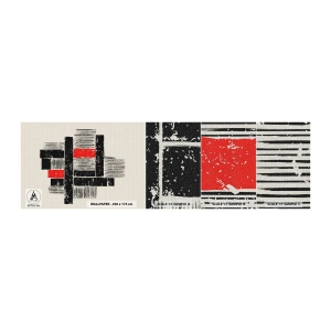 Prøve Fototapet Premium Canvas - Rødt og sort - Abstraktion, Moderne kunst, Industriel - 100x30 cm