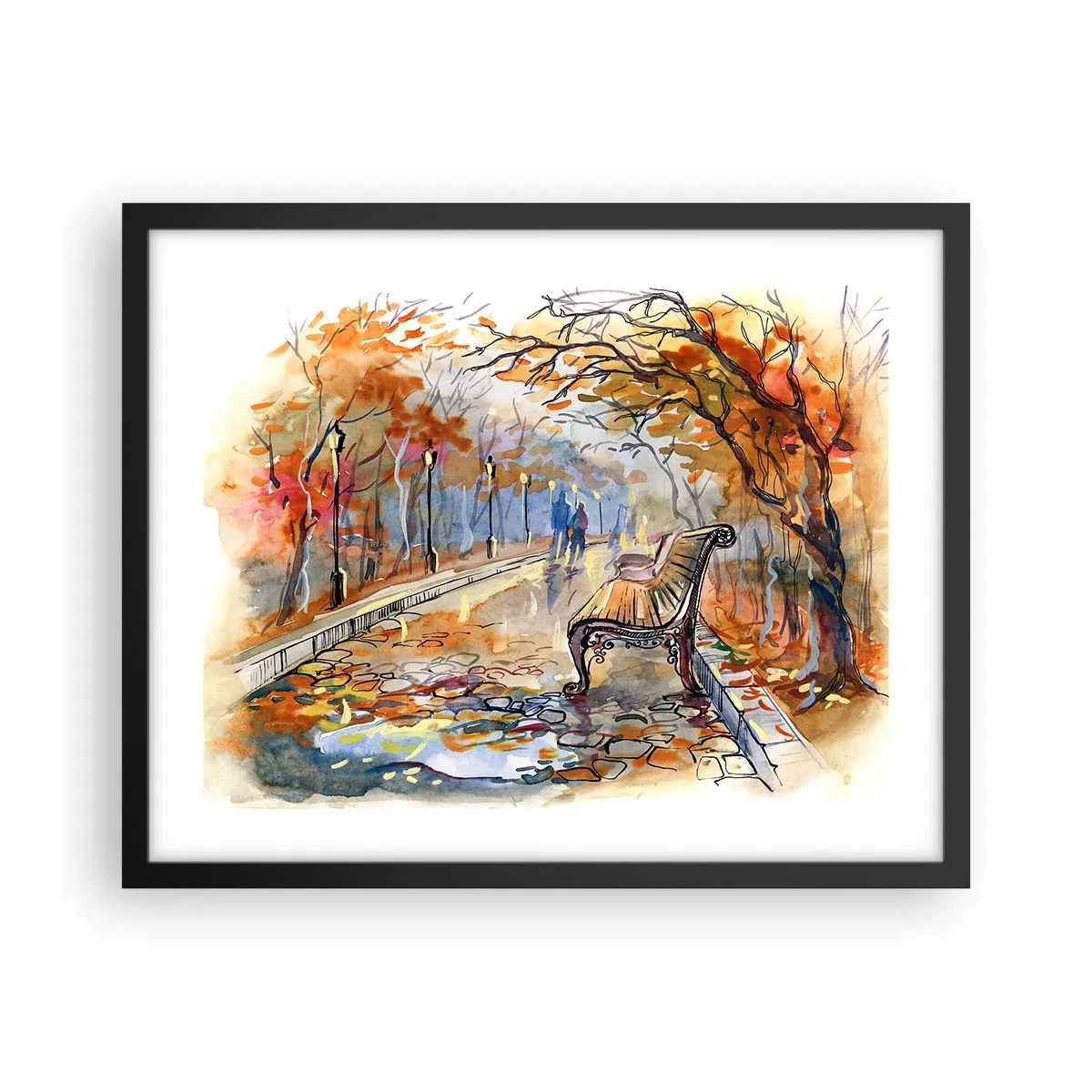 Plakat i sort ramme - Gå sammen ind i efteråret - 50x40 cm