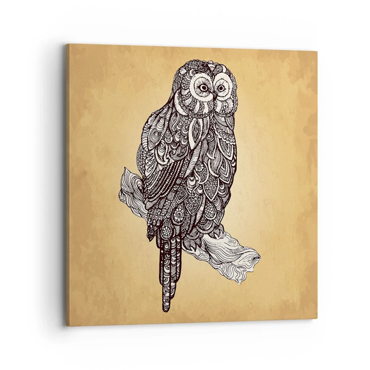 Lærredstryk - Billede på lærred - Indviklede ornamenter af visdom - 70x70 cm