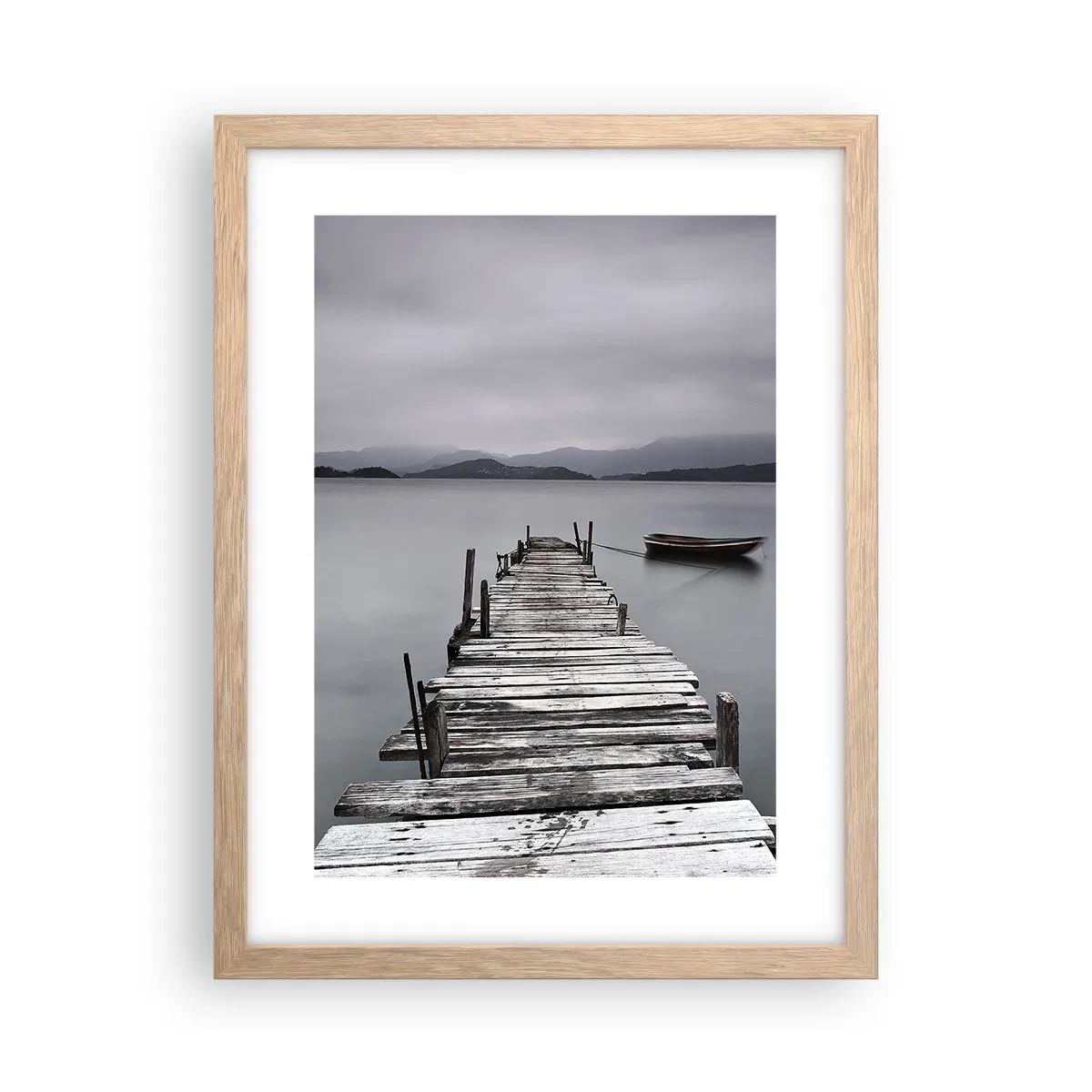 Plakat i ramme af lyst egetræ - Du kan tage af sted i morgen - 30x40 cm