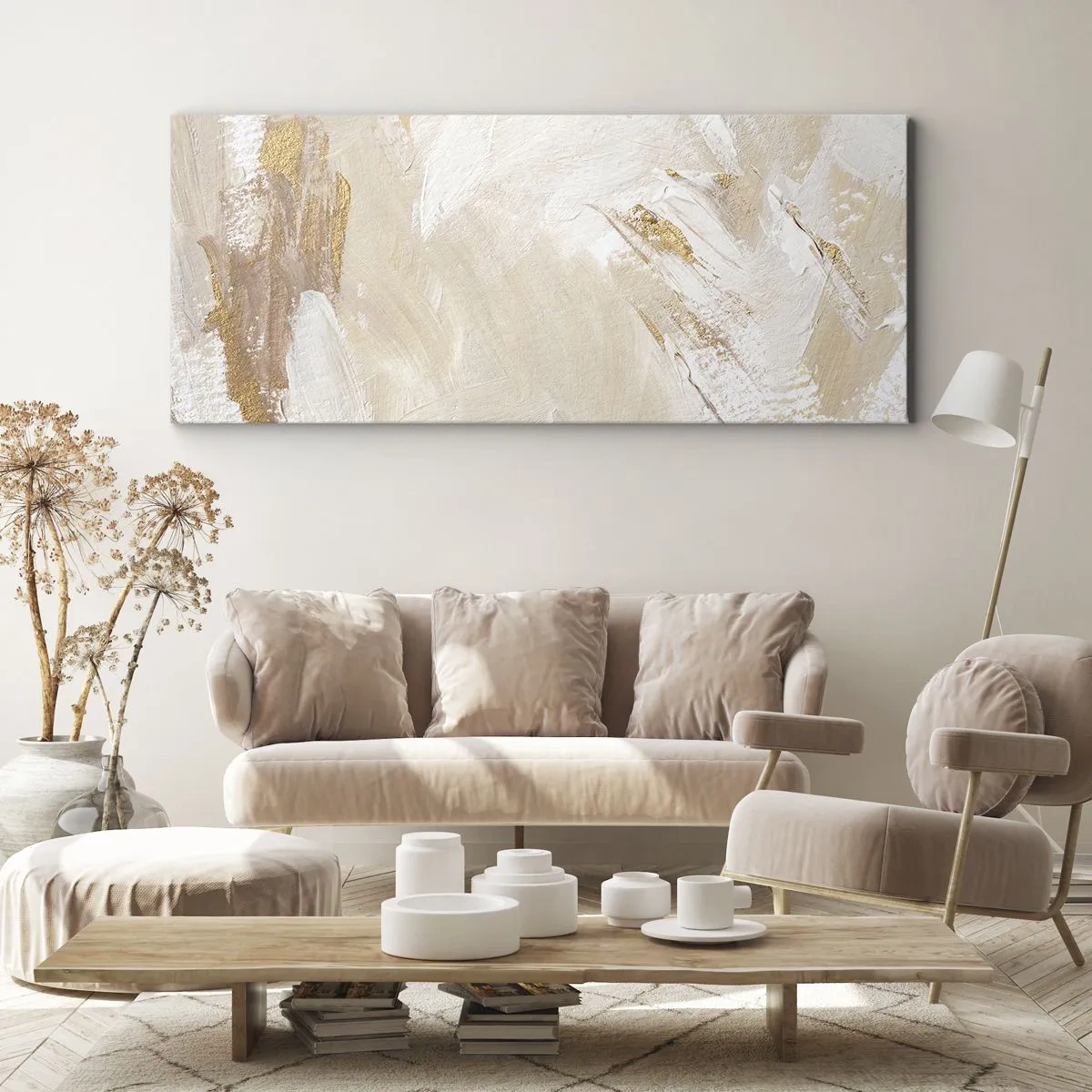 Lærredstryk - Billede på lærred - Pastelkomposition - 100x40 cm