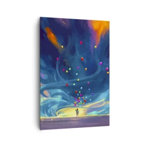 Lærredstryk - Billede på lærred - På en blå vind - 70x100 cm