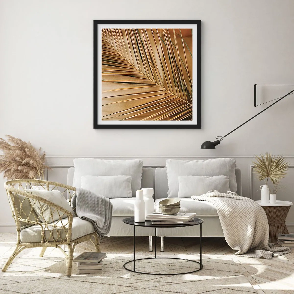 Plakat i sort ramme - Naturlig kolonnade - 30x30 cm