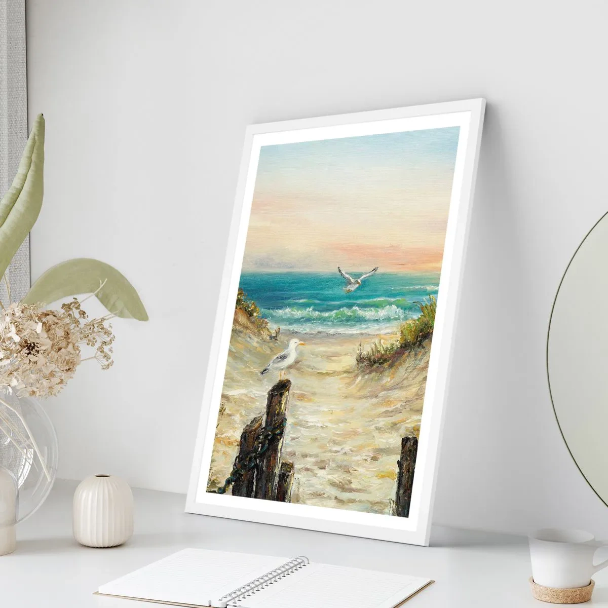 Plakat i hvid ramme - Vindstille tilbagetog - 40x50 cm
