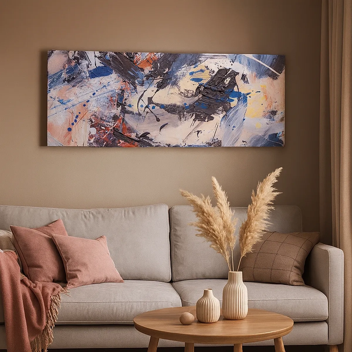 Lærredstryk - Billede på lærred - Abstraktionens vanvittige dans - 30x30 cm