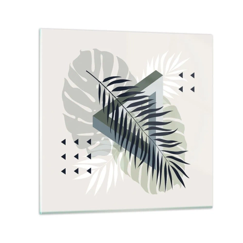Billede på glas - Natur og geometri - to ordener? - 70x70 cm