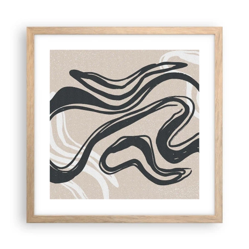 Plakat i ramme af lyst egetræ - Multipliceret udtryk - 40x40 cm
