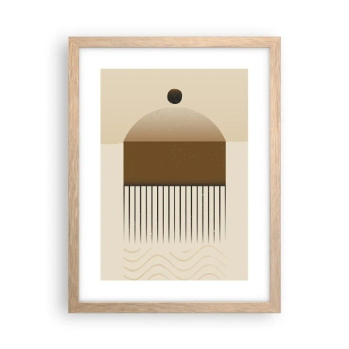 Plakat i ramme af lyst egetræ - Forskellige stater - 30x40 cm