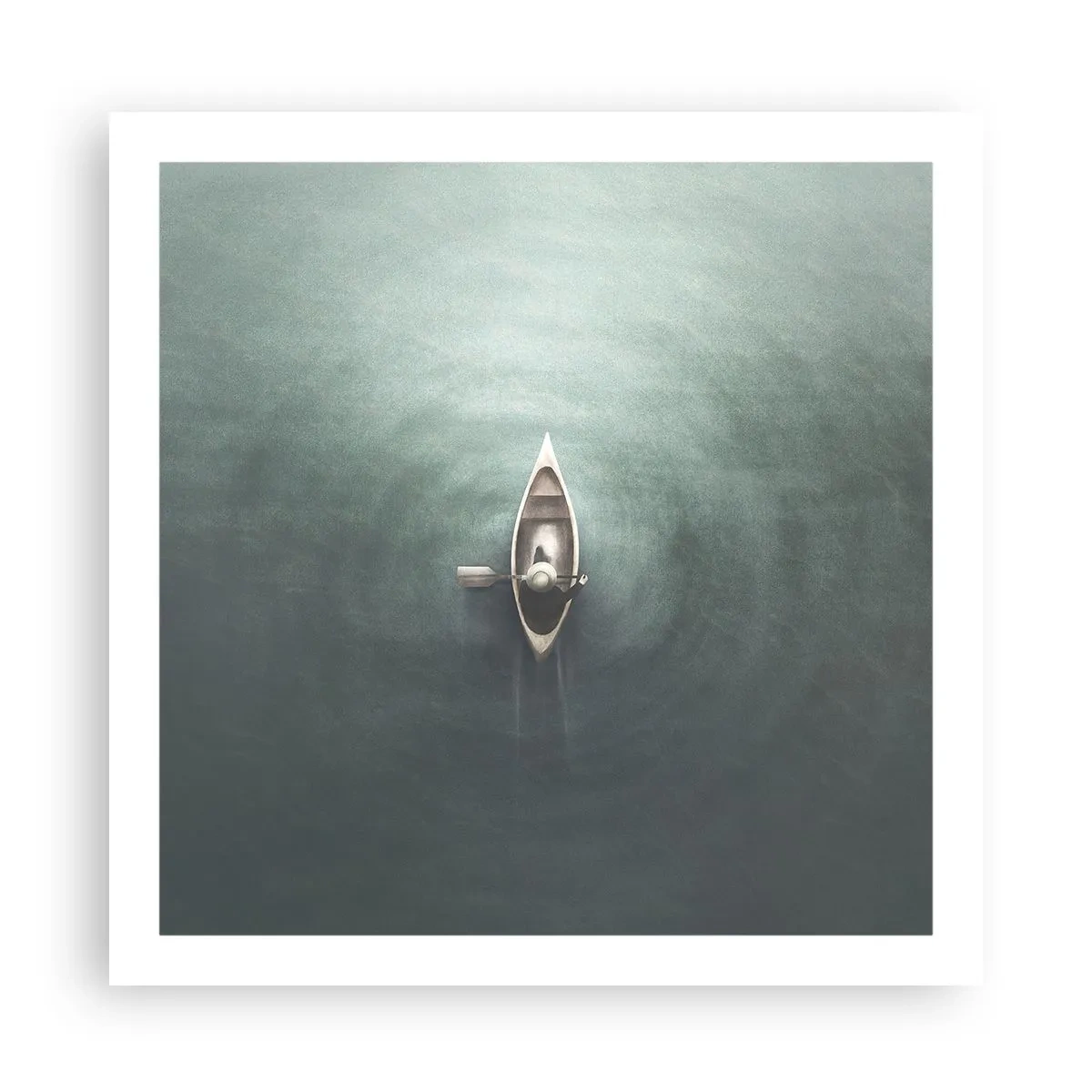 Plakat - På tværs af en månelyst sø - 60x60 cm