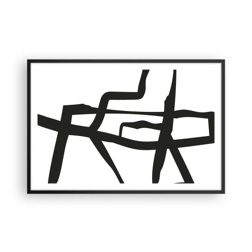 Plakat i sort ramme - Sort og hvid konstruktion - 91x61 cm