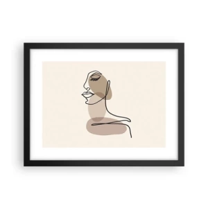 Plakat i sort ramme - Lytter til sig selv - 40x30 cm