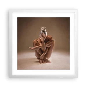 Plakat i hvid ramme - Enhed mellem krop og ånd - 40x40 cm