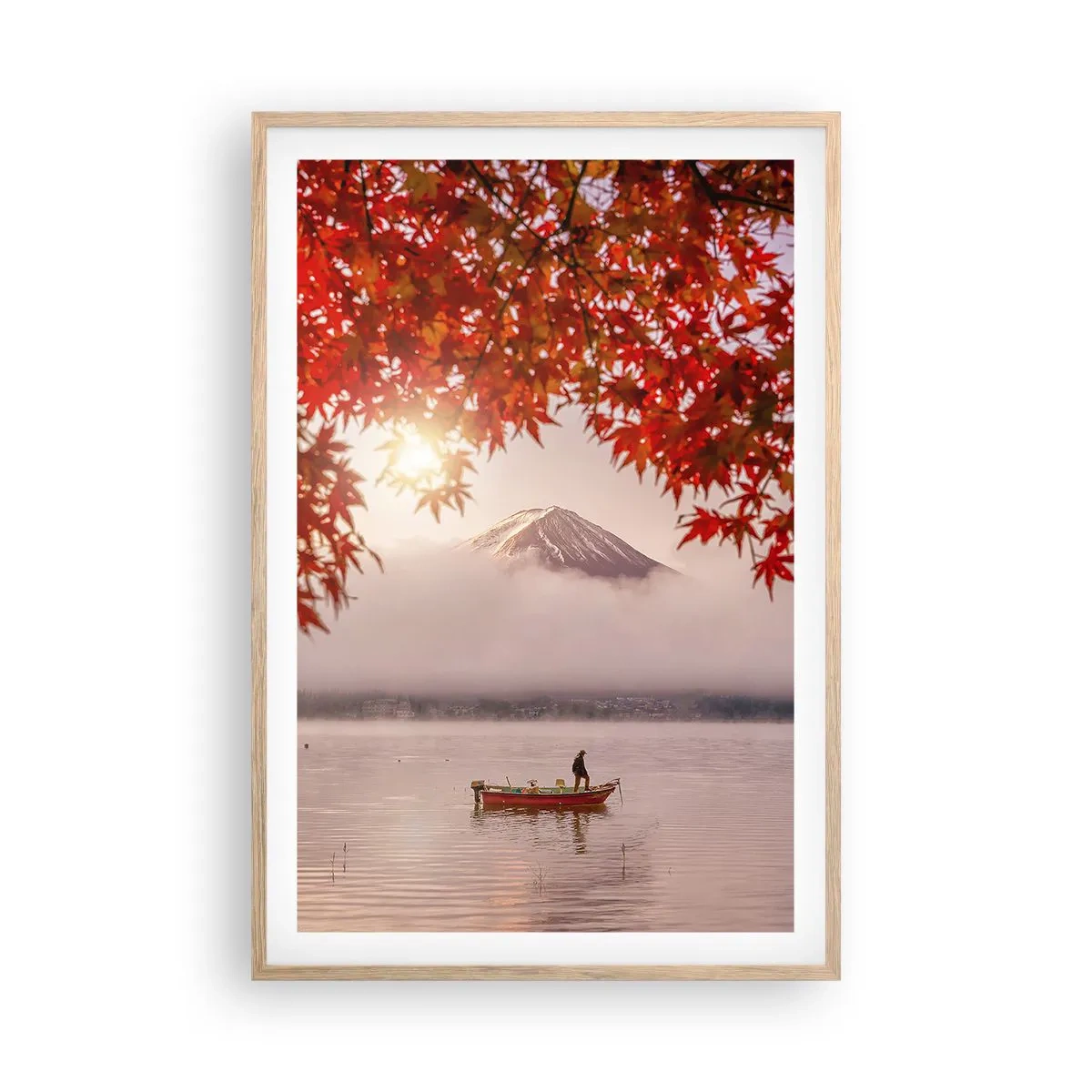 Plakat i ramme af lyst egetræ - I en japansk atmosfære - 61x91 cm