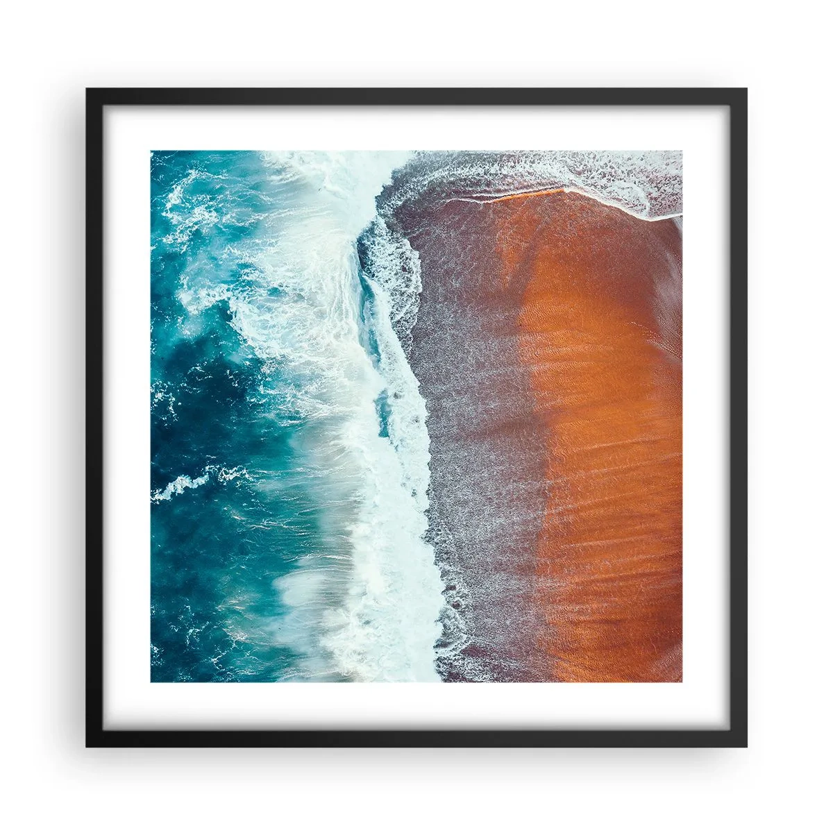 Plakat i sort ramme - Et strejf af havet - 50x50 cm