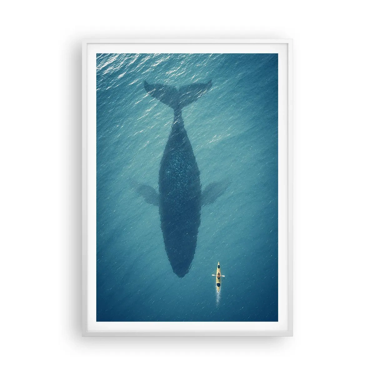 Plakat i hvid ramme - Møde på havet - 70x100 cm