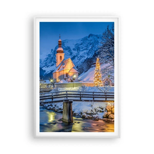 Plakat i hvid ramme - Julens ånd - 70x100 cm