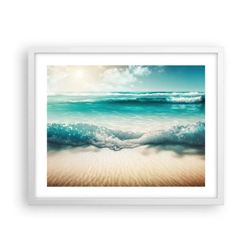 Plakat i hvid ramme - Havets ro - 50x40 cm