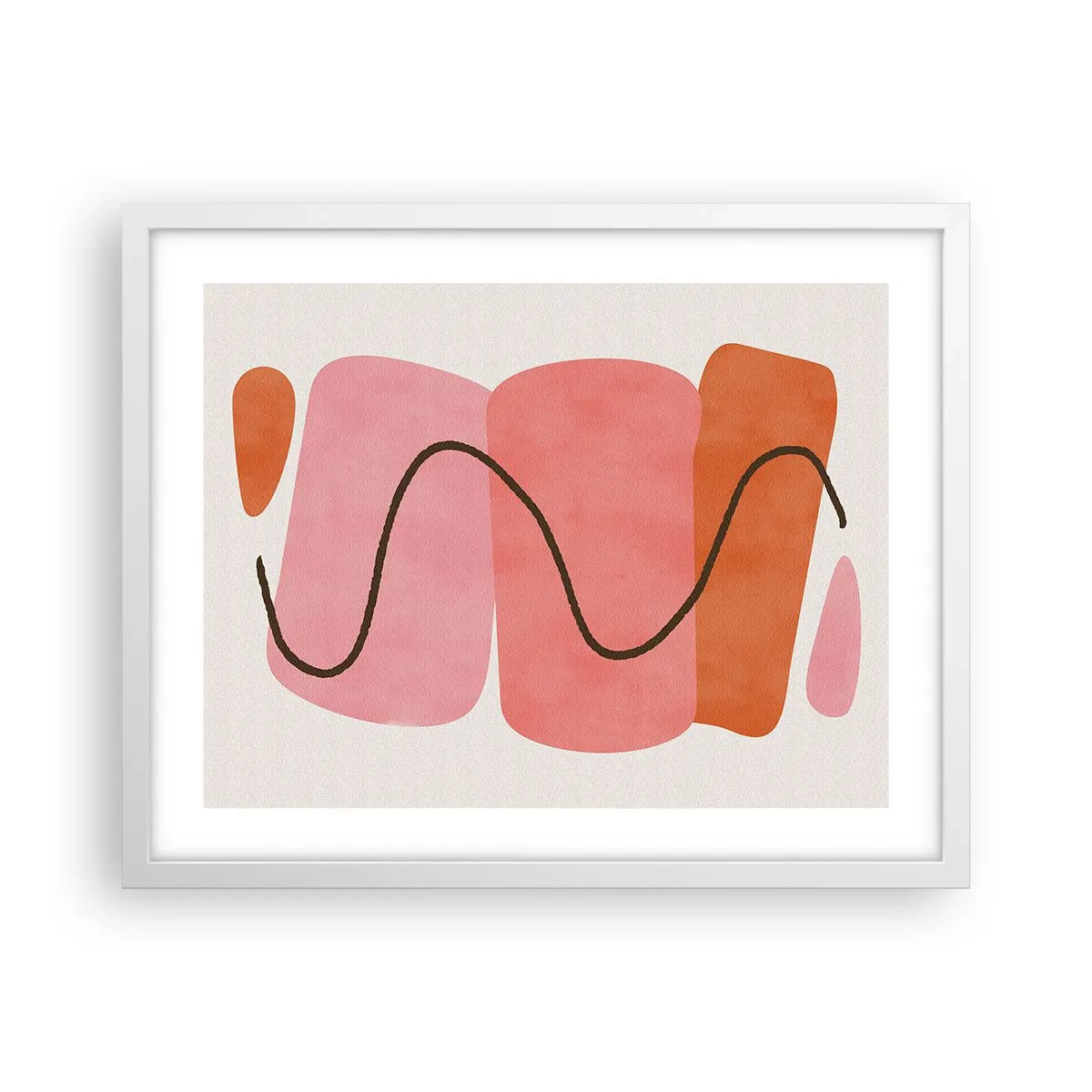 Plakat i hvid ramme - Formernes blide bevægelse - 50x40 cm