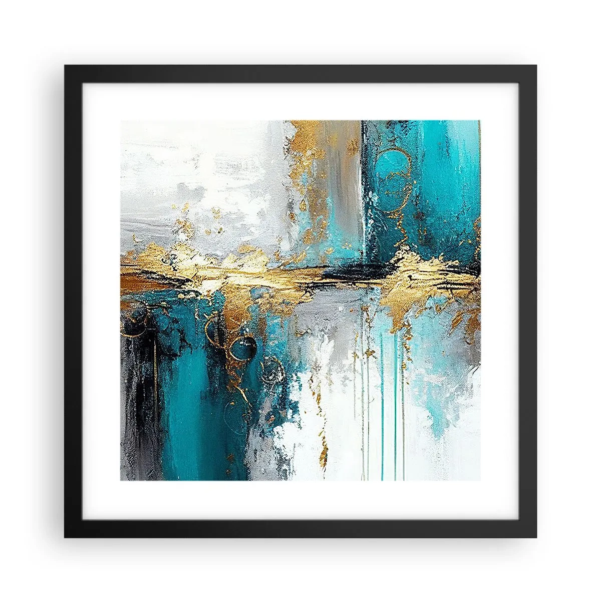 Plakat i sort ramme - Alting flyder - 40x40 cm