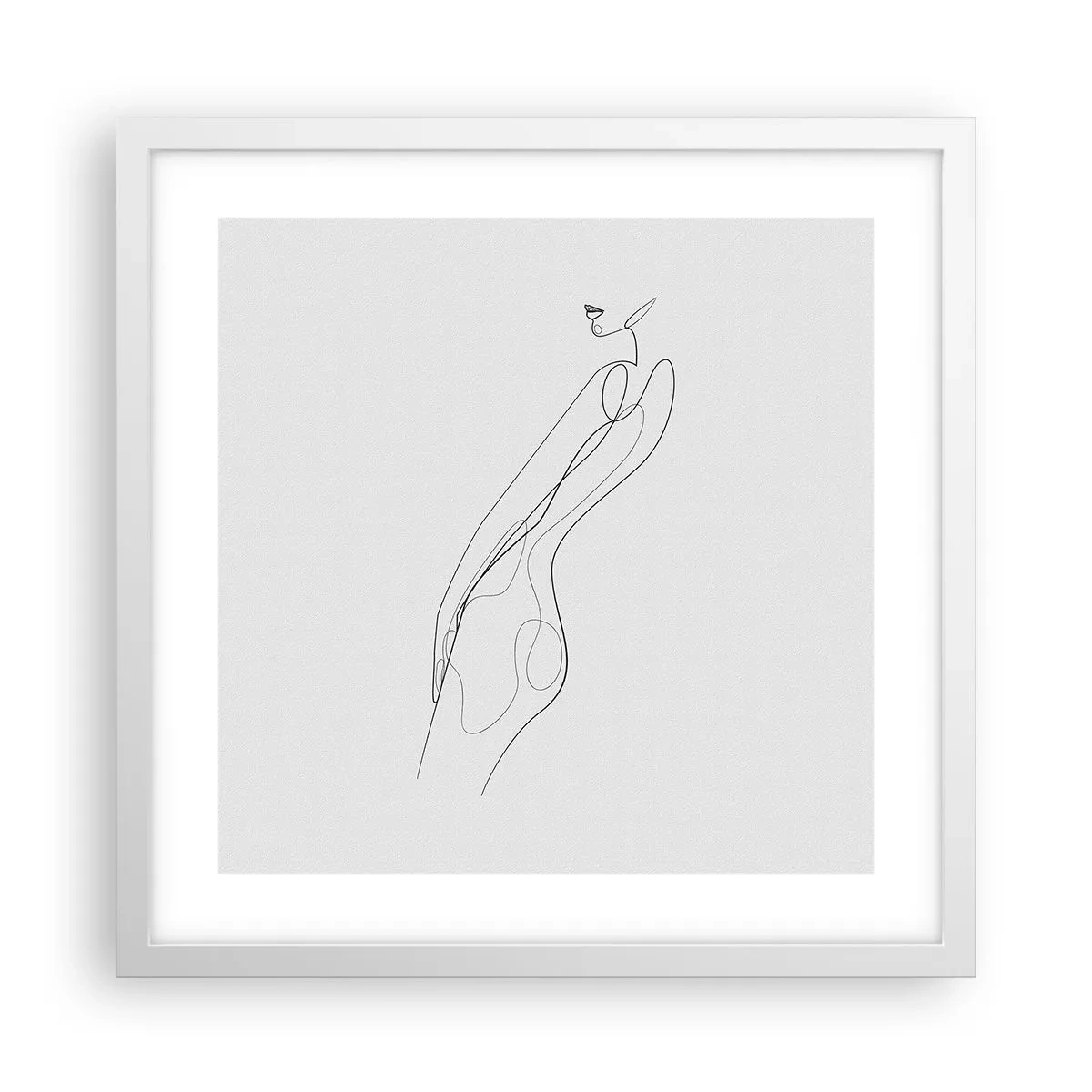 Plakat i hvid ramme - Næppe et løfte - 40x40 cm