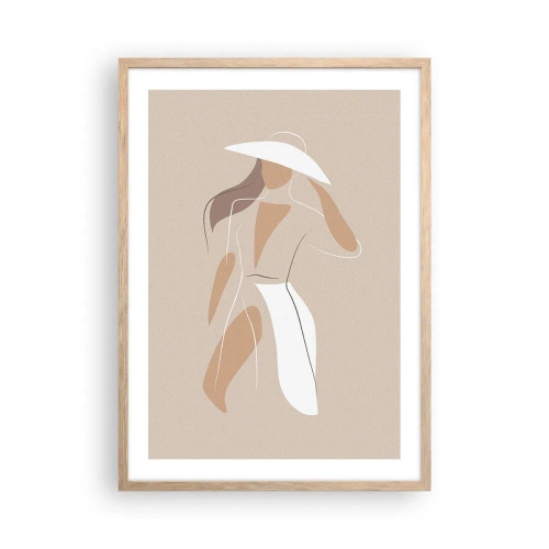 Plakat i ramme af lyst egetræ - Mode er sjovt - 50x70 cm