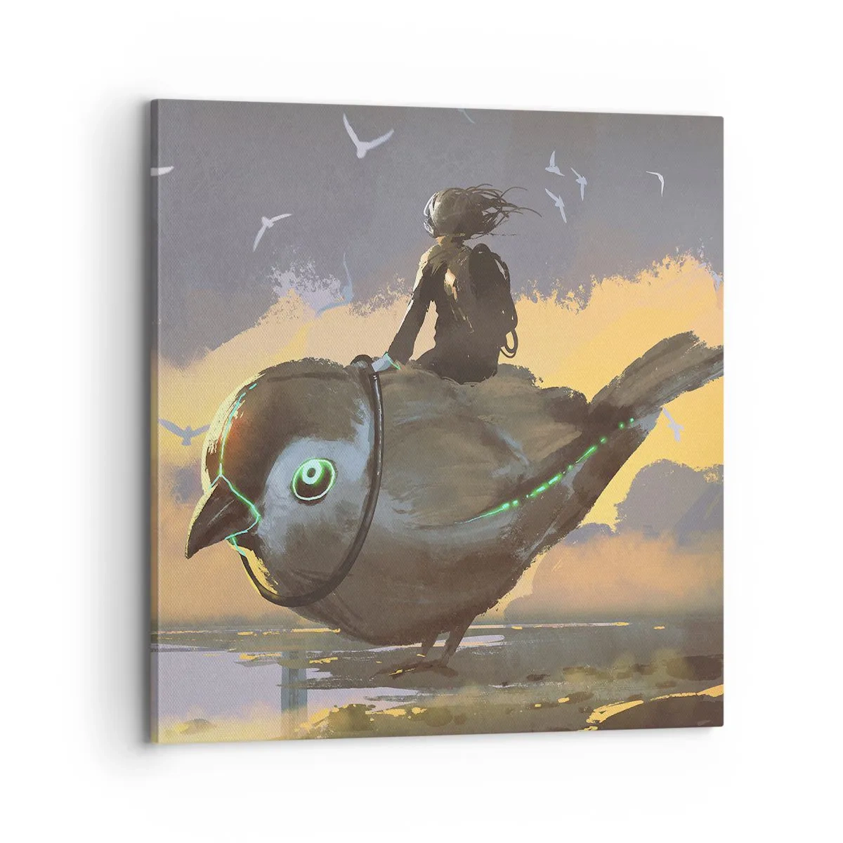 Lærredstryk - Billede på lærred - Et stop på en fantastisk rejse - 70x70 cm