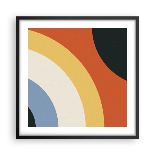 Plakat i sort ramme - Over for hinanden - 50x50 cm