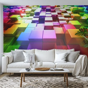 Fototapet Premium Canvas - Op-art sammen som et team - Abstraktion, Grafik, 3D - 350x256 cm