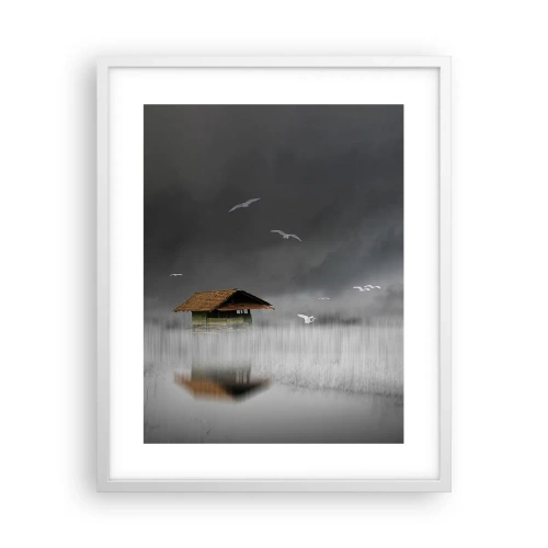 Plakat i hvid ramme - Beskyttelse mod regnen - 40x50 cm