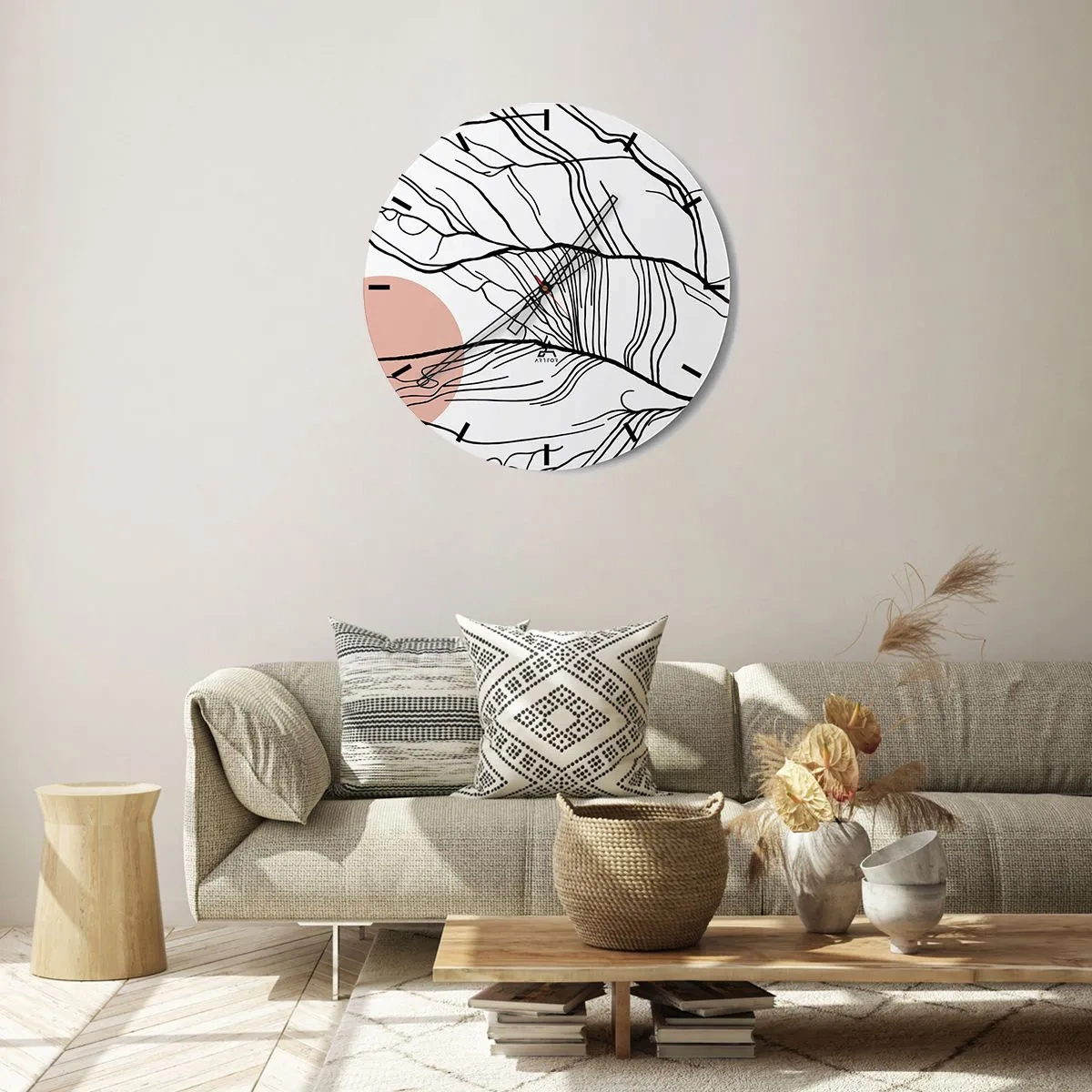 Vægur, Uret - I et netværk af kviste - 40x40 cm