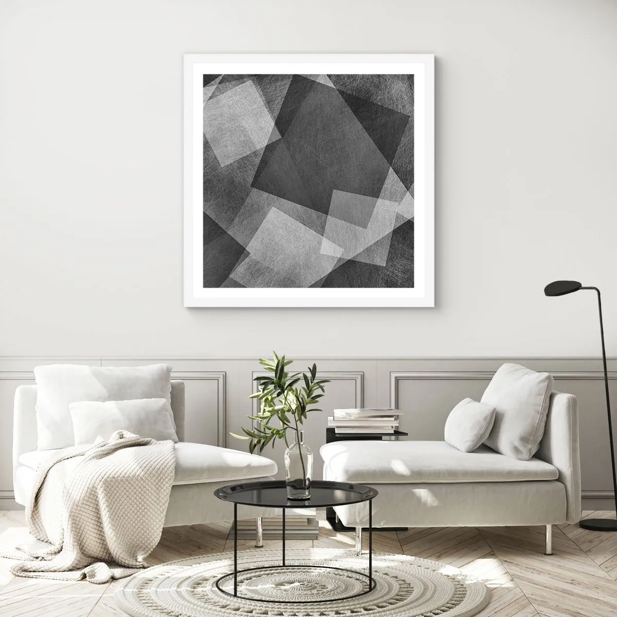 Plakat i hvid ramme - Et evigt symbol på bestandighed og orden - 50x50 cm