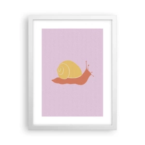 Plakat i hvid ramme - Der er ingen hastværk - 30x40 cm