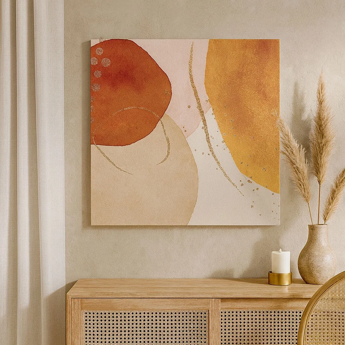 Lærredstryk - Billede på lærred - Rundhed og bevægelse - 30x30 cm