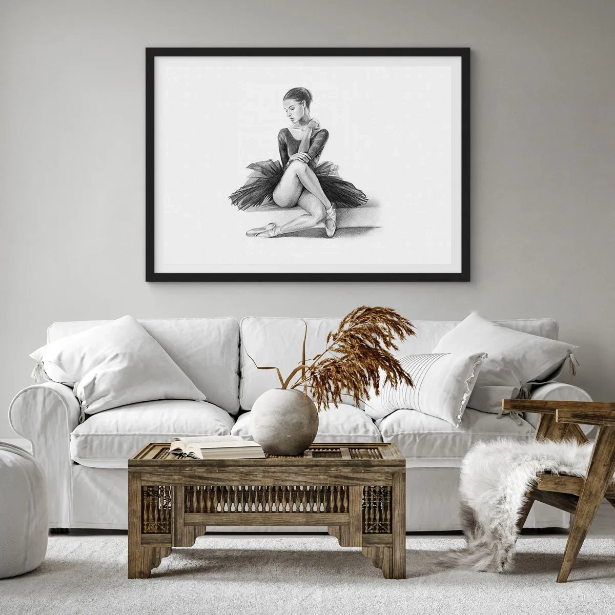 Plakat i sort ramme - Fortryllet af dans - 50x40 cm