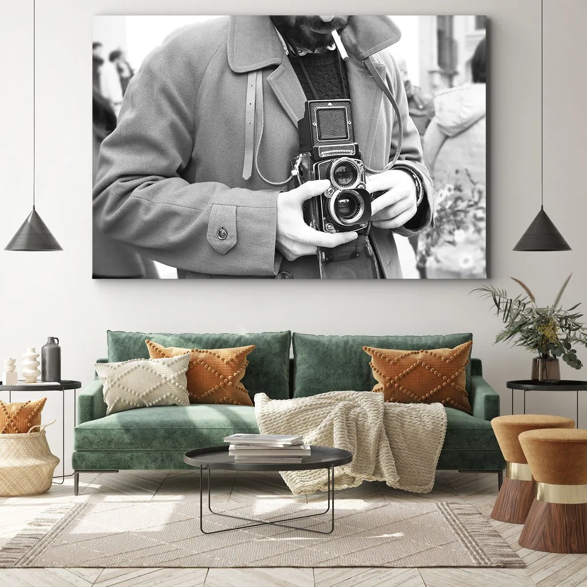 Lærredstryk - Billede på lærred - I retro stil - 120x80 cm