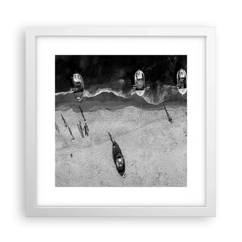 Plakat i hvid ramme - Stadig på kysten... - 30x30 cm