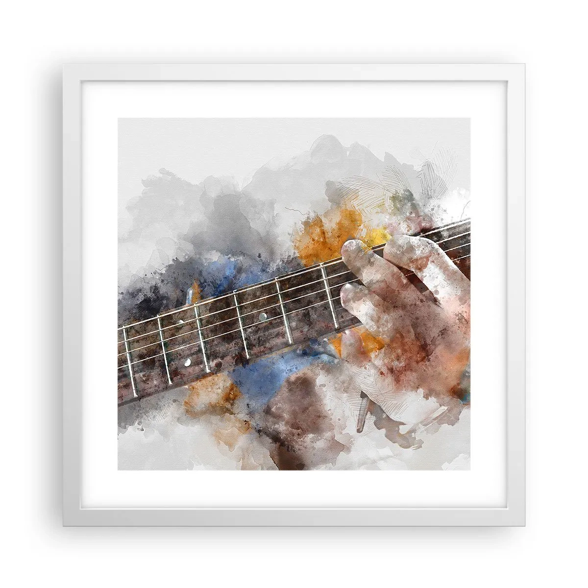 Plakat i hvid ramme - Poesi mellem strengene - 40x40 cm