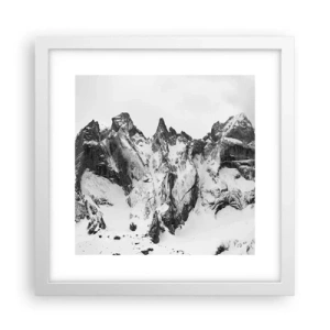Plakat i hvid ramme - Granit truende højderyg - 30x30 cm