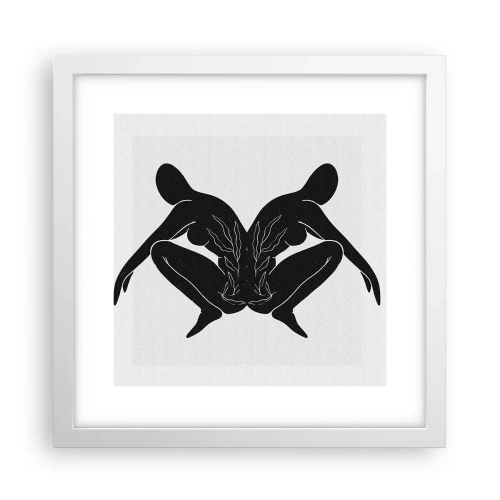 Plakat i hvid ramme - En delt sjæl - 30x30 cm