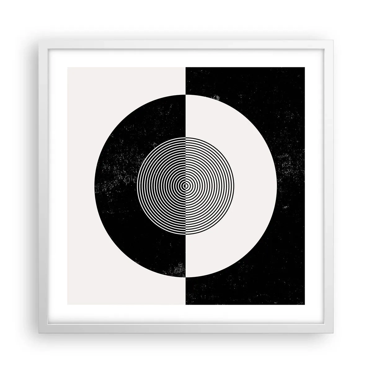 Plakat i hvid ramme - Harmoni i sort og hvidt - 50x50 cm
