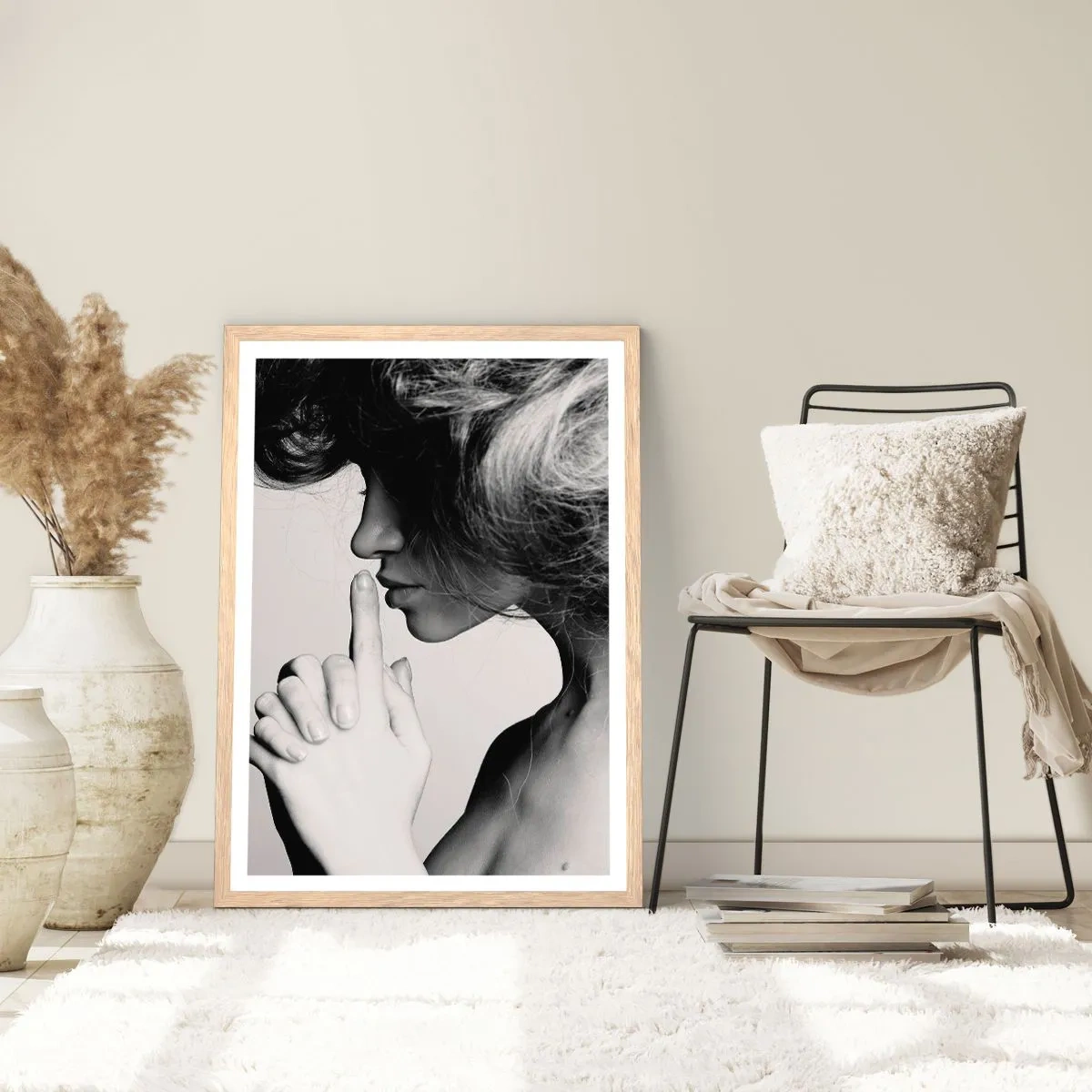 Plakat i ramme af lyst egetræ - Lyt til sig selv - 50x70 cm