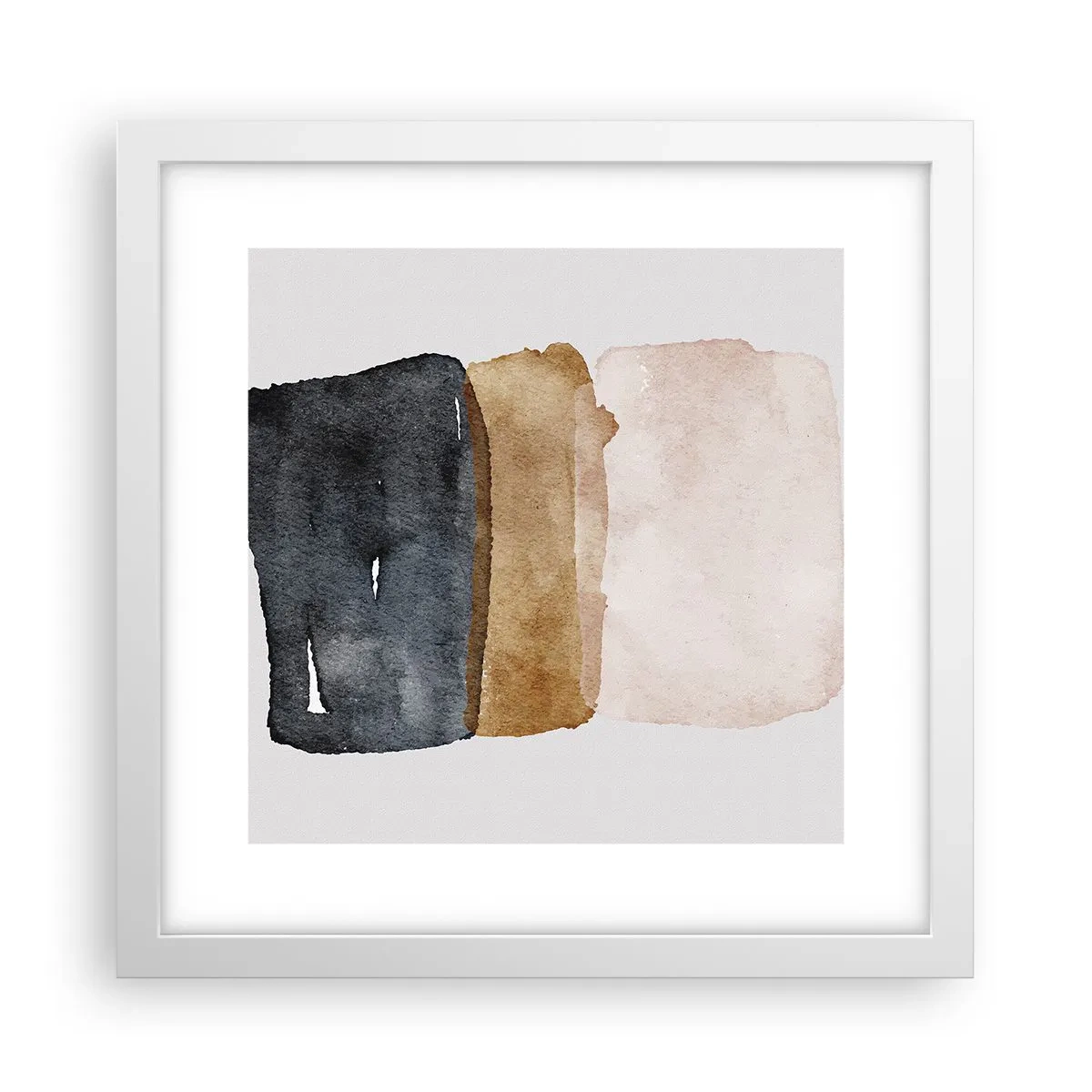 Plakat i hvid ramme - Sammensætning af jordfarver - 30x30 cm